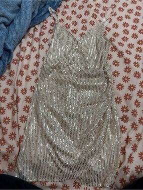 Gold Sequin Slip Dress - Elegant Party Dress